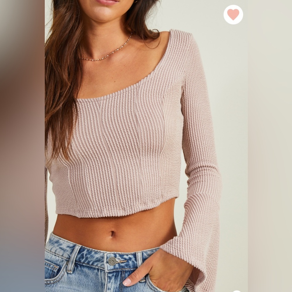 NWT Altar’d State Alina Flare Sleeve Top Dusty Mauve XS